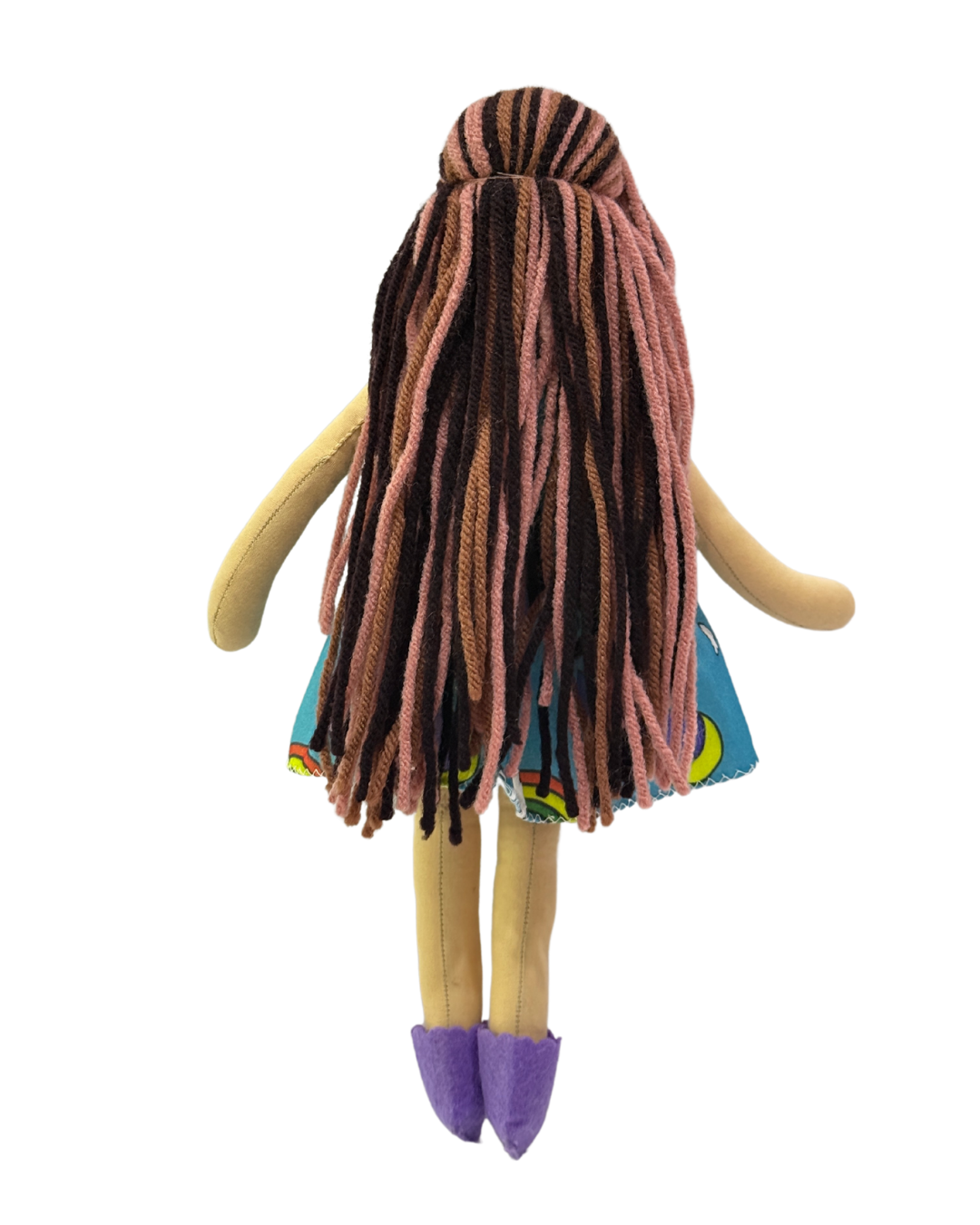 Blue sun dress rag doll - plastic-free non-toxic gift for children