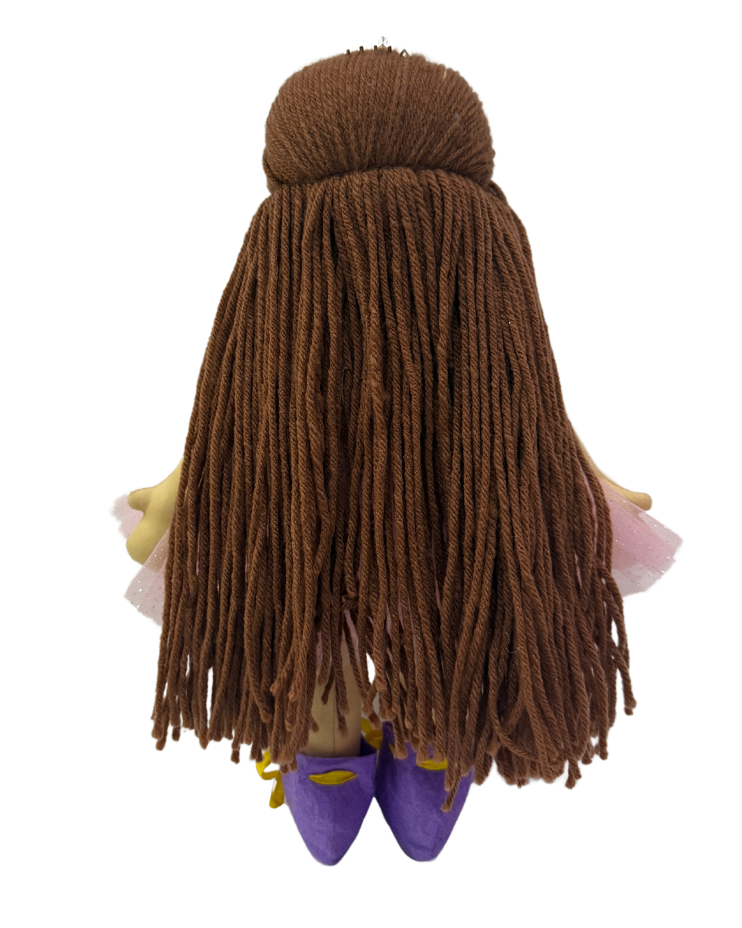 CUDDLY HONEY BROWN in Silver Pink dress