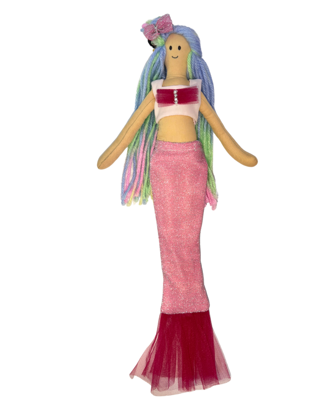 Pink rainbow mermaid doll - non-toxic underwater adventure toy