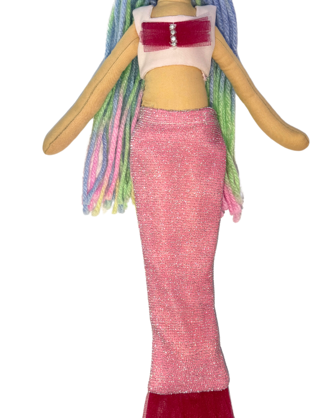 Pink rainbow mermaid doll - non-toxic underwater adventure toy