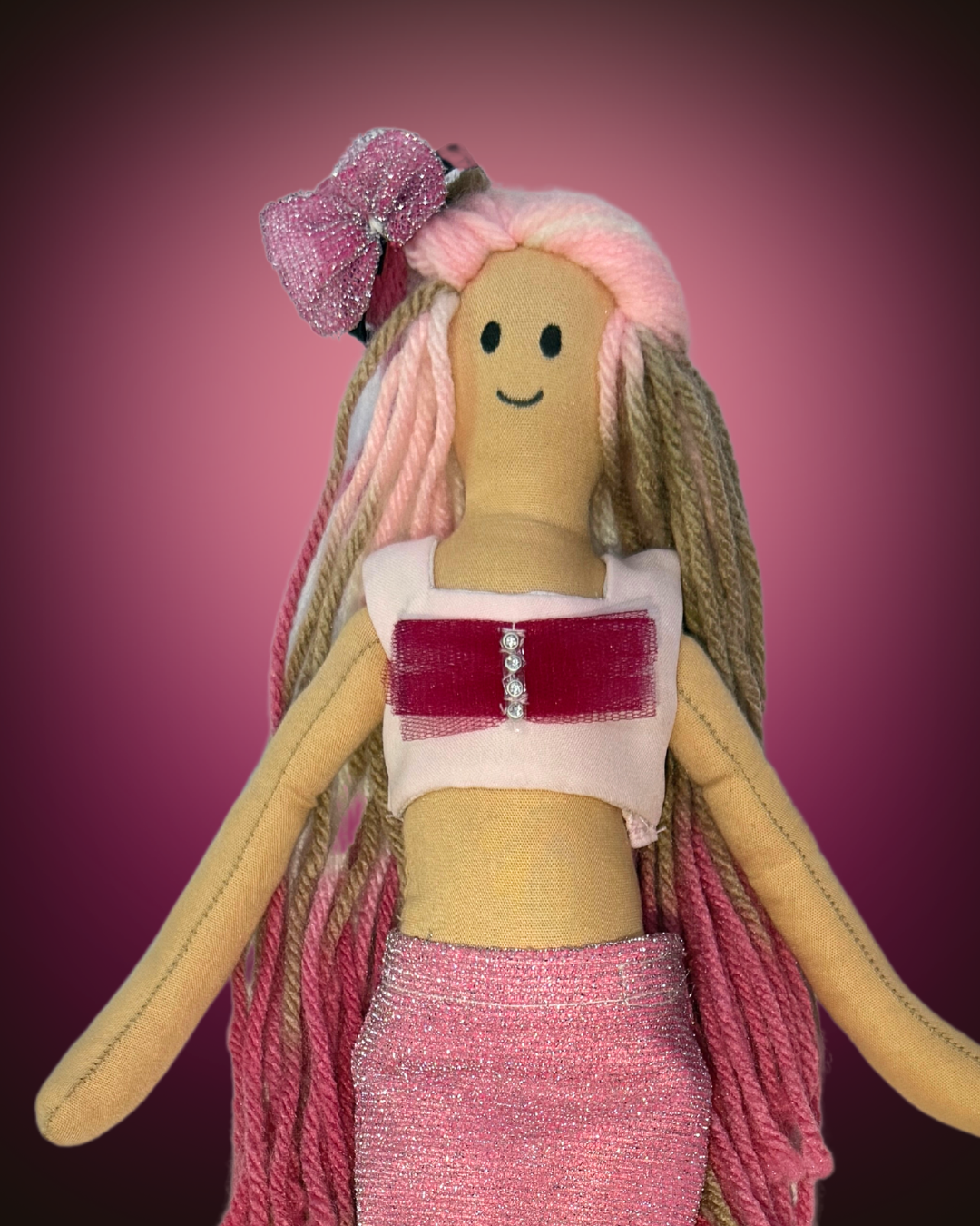 Pink tail blushie mermaid - safe underwater fantasy doll for kids