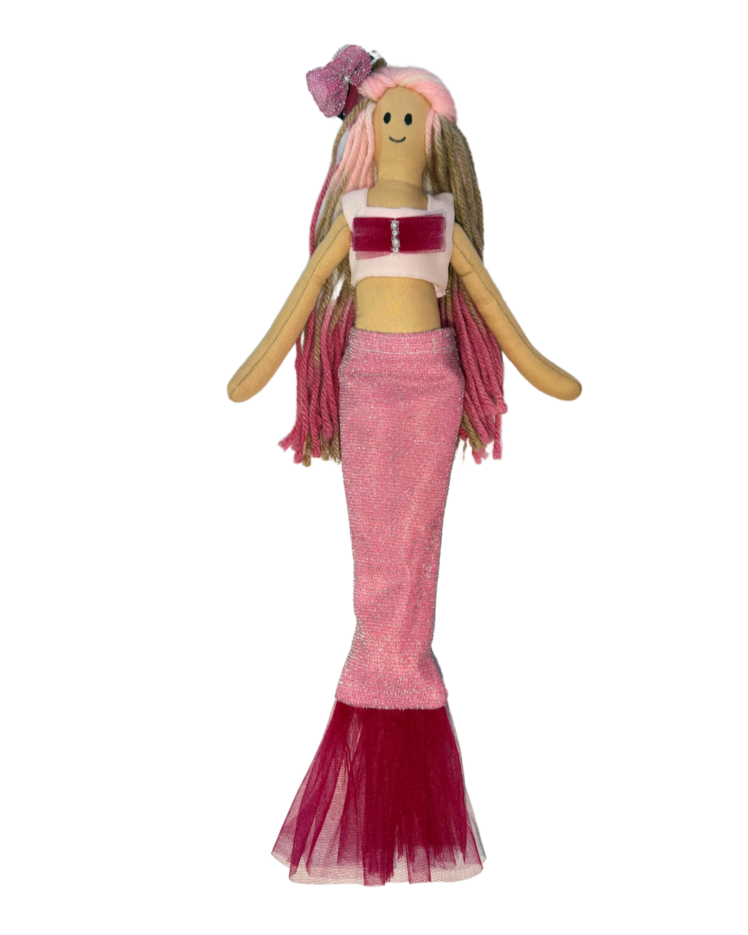 Pink tail blushie mermaid - safe underwater fantasy doll for kids