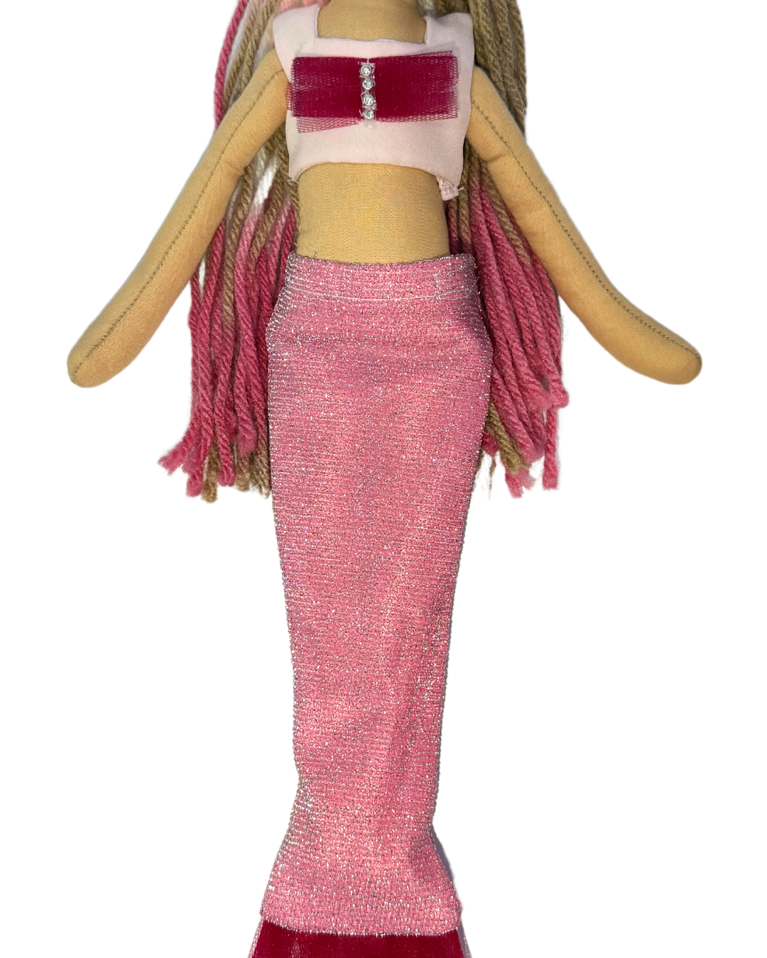 Pink tail blushie mermaid - safe underwater fantasy doll for kids