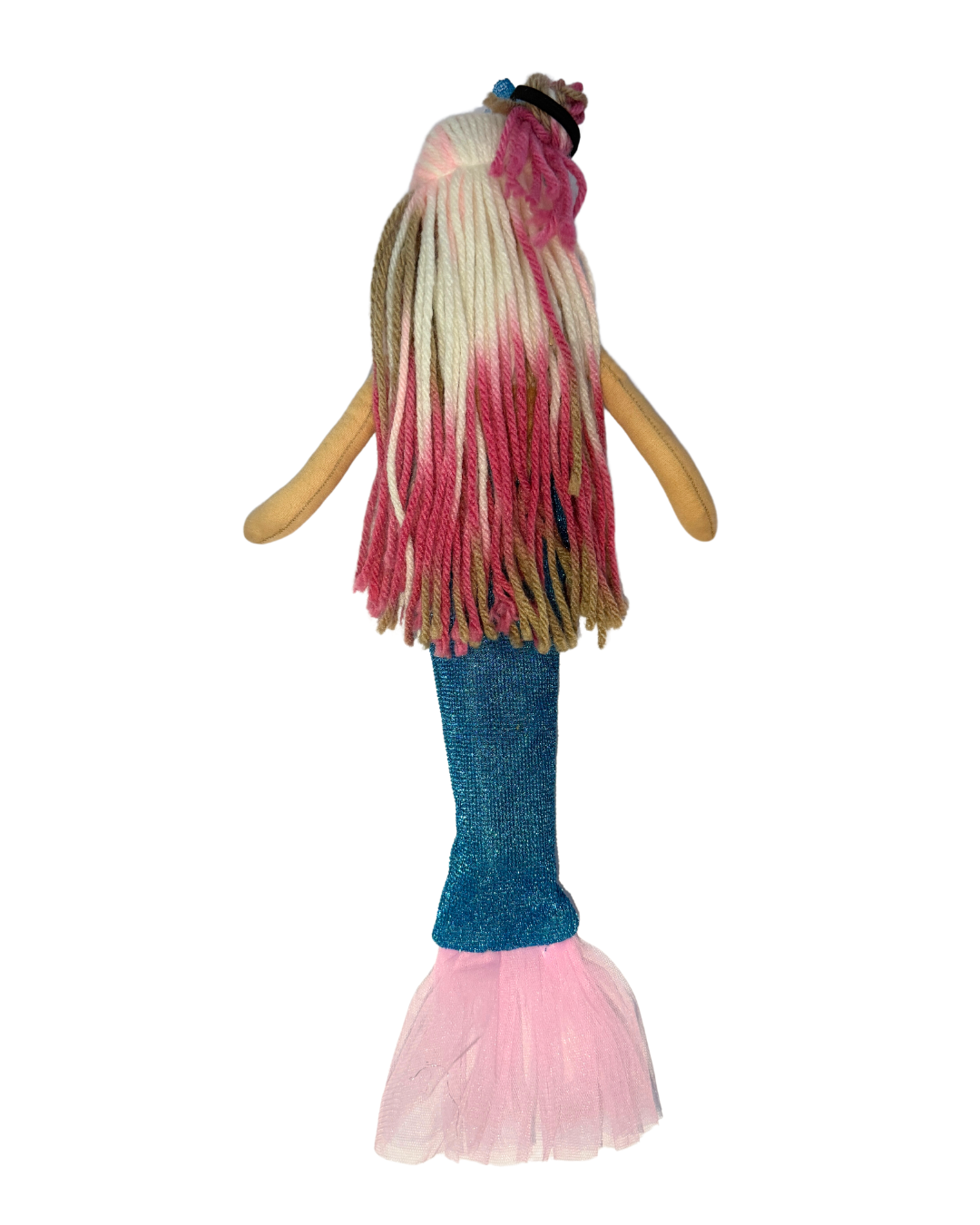 Blushie mermaid with blue-pink tail - organic cotton underwater friend