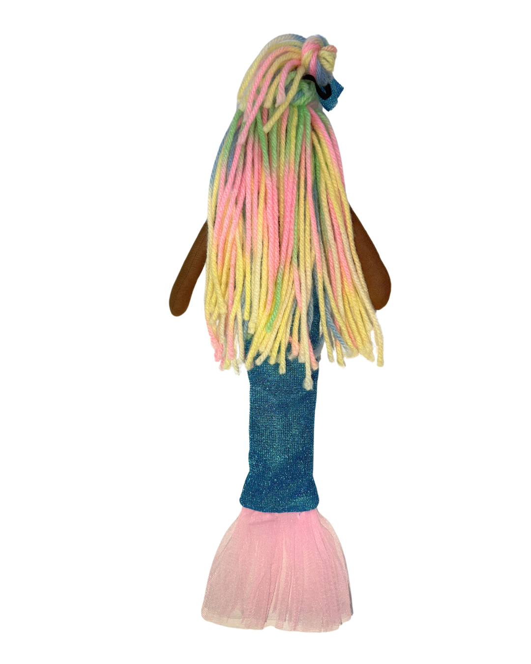 Blue-pink rainbow mermaid - plastic-free pretend swim toy