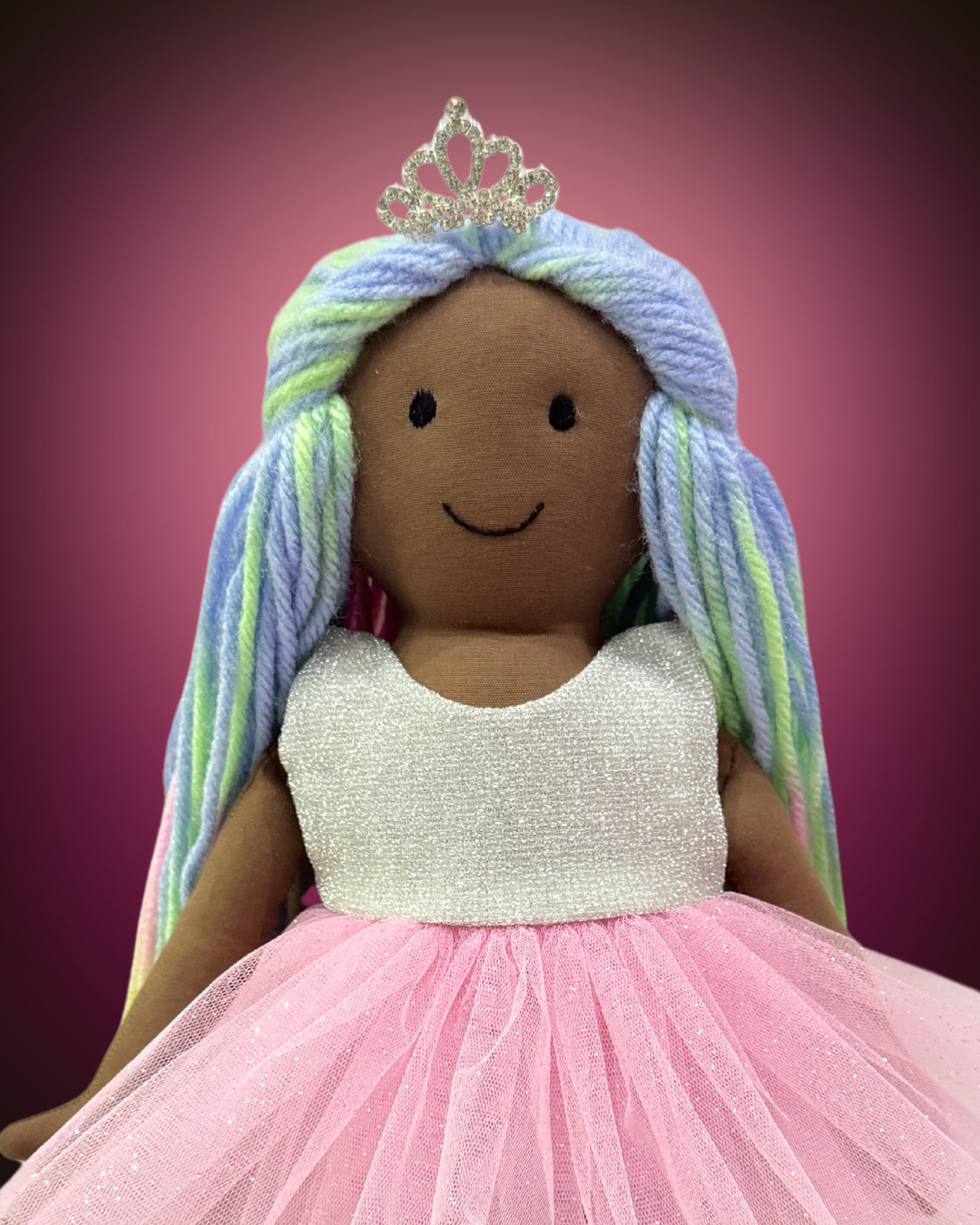 Silver Pink inclusive doll - sustainable, non-toxic toy for screen-free play