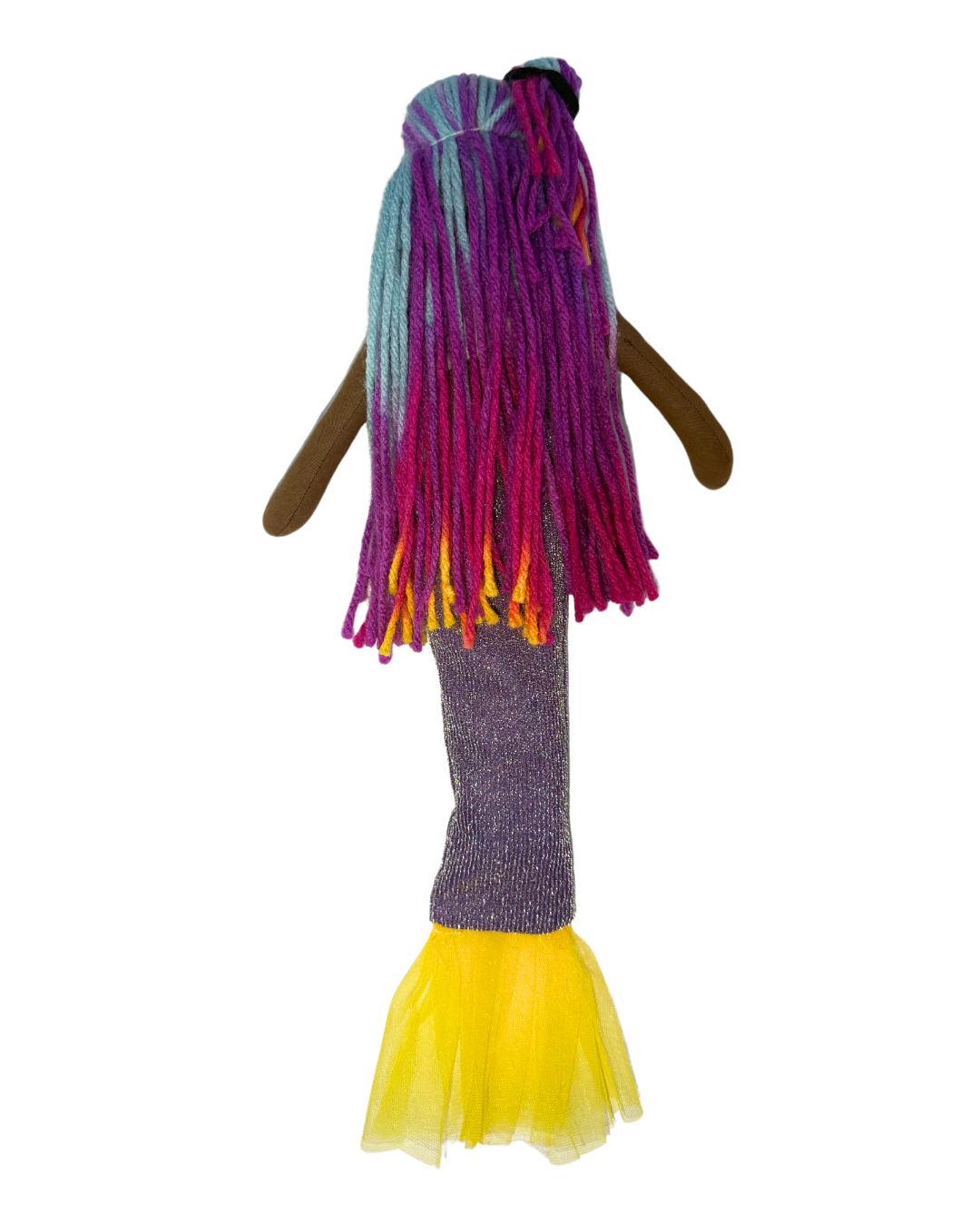 Sunshine mermaid with purple-yellow tail - organic cotton ocean friend