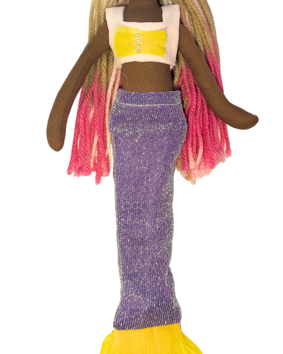 Purple-yellow tail mermaid - non-toxic aquatic play doll