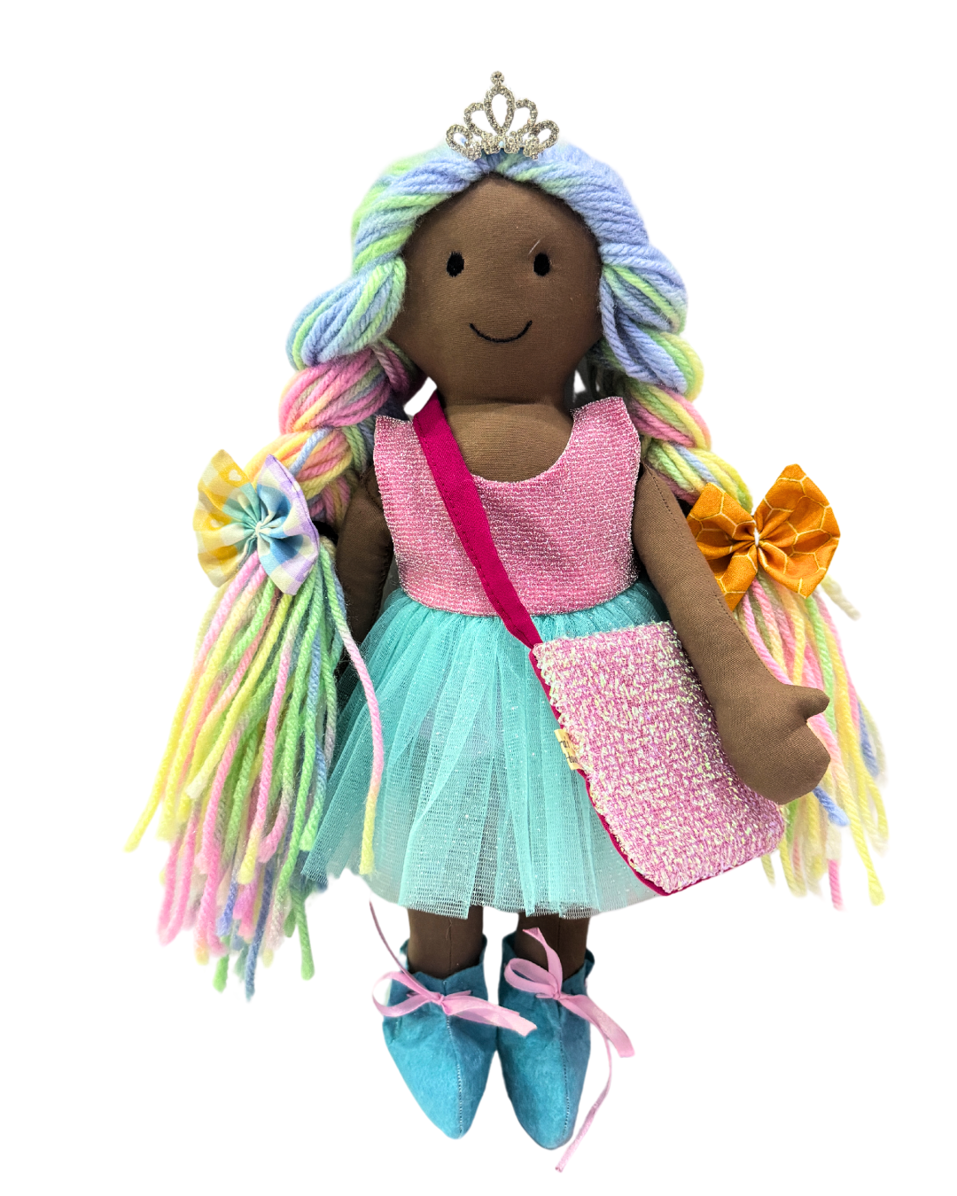 CUDDLY ESPRESSO RAINBOW in Pink Blue dress-Combo