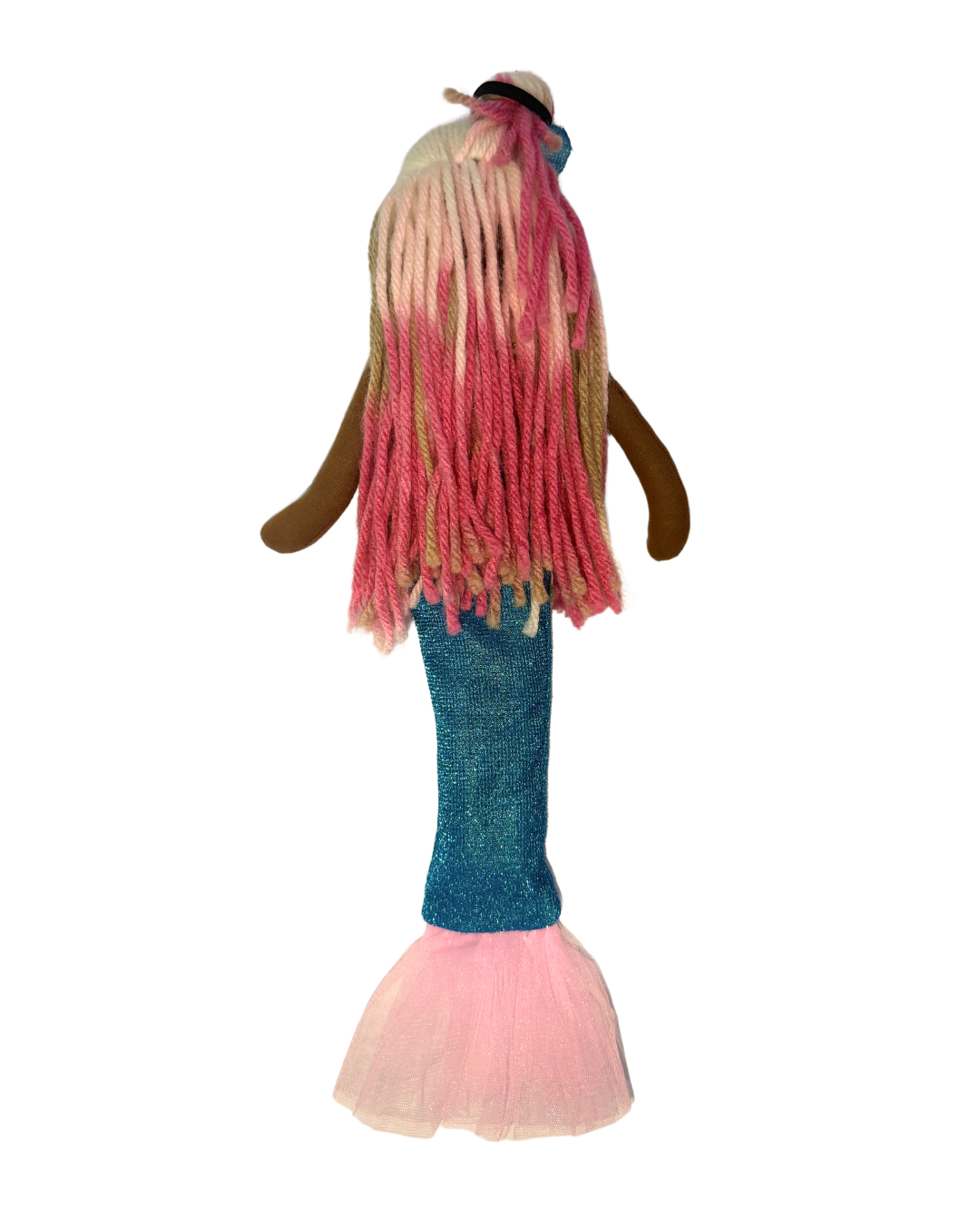 Blue and pink tail mermaid - organic cotton ocean-themed plaything