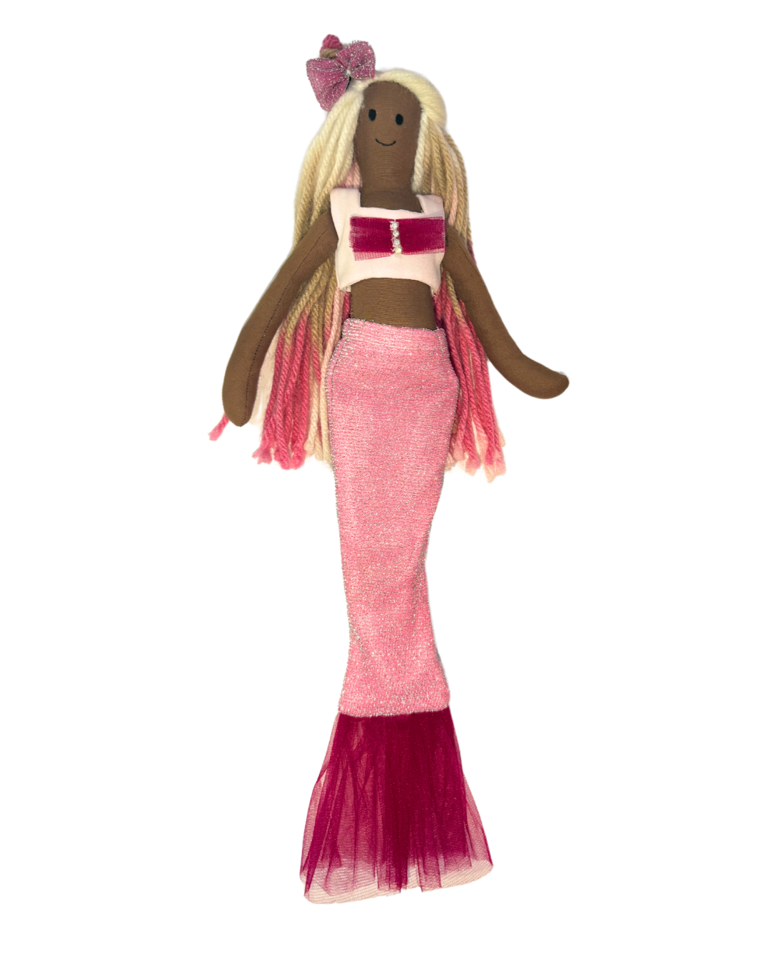 Pink tail espresso mermaid - non-toxic pretend play bath toy