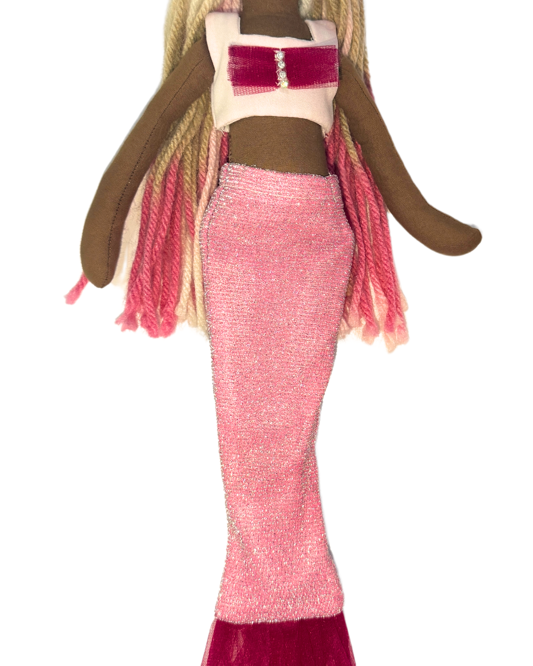 Pink tail espresso mermaid - non-toxic pretend play bath toy