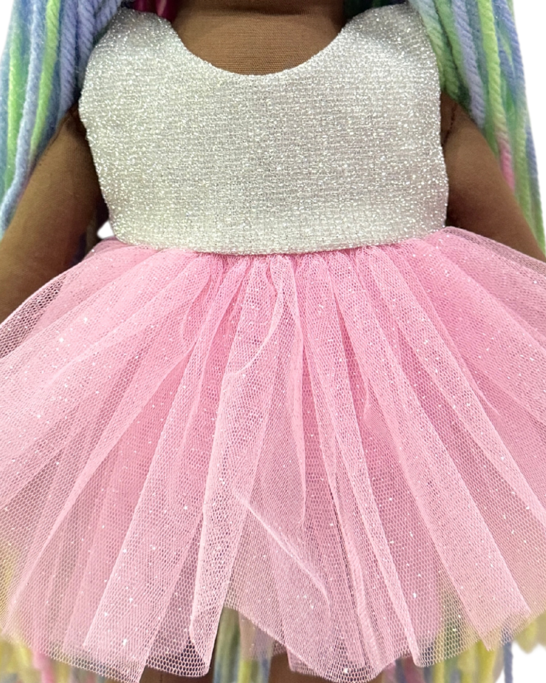 CUDDLY ESPRESSO RAINBOW in Silver Pink dress