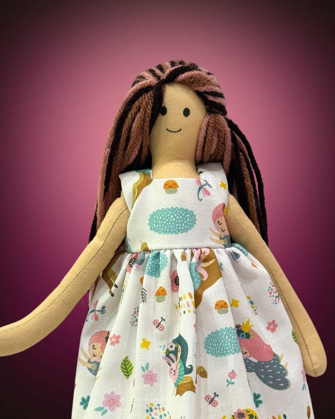 Organic cotton fairy doll - plastic-free traditional Indian toy for babies