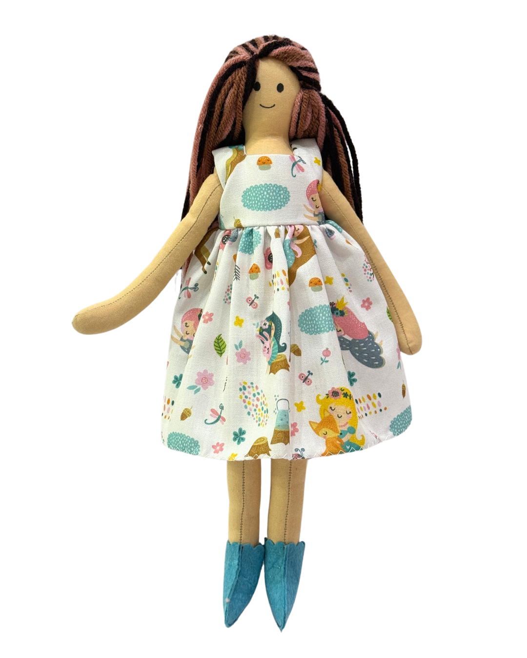 Organic cotton fairy doll - plastic-free traditional Indian toy for babies