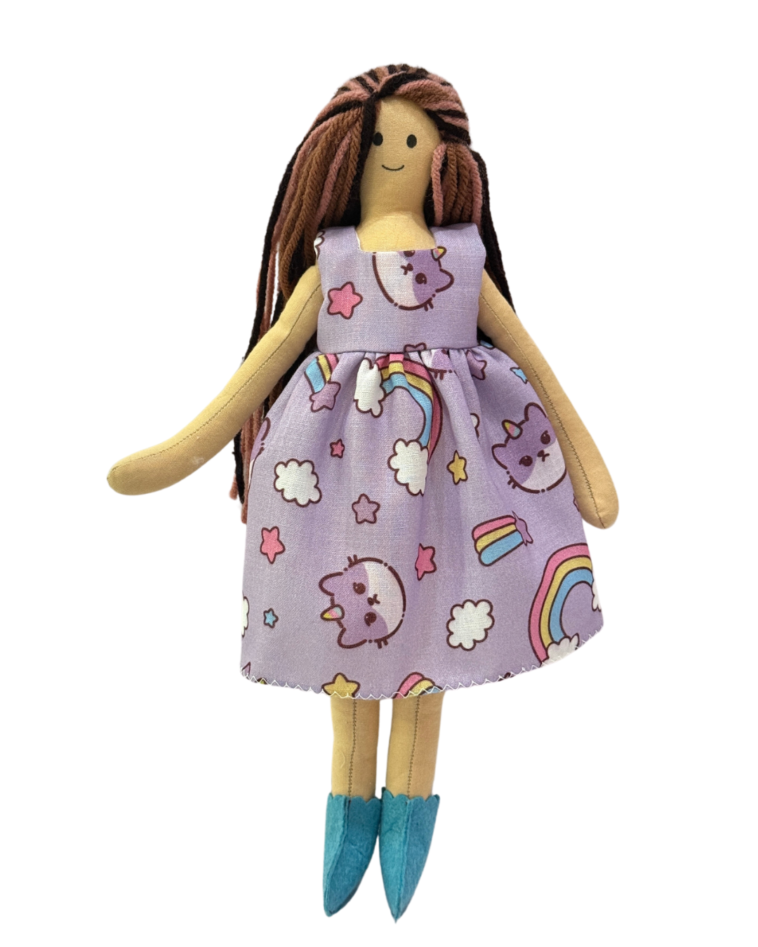 Adorable purple kitty doll - non-toxic handmade gift for toddlers