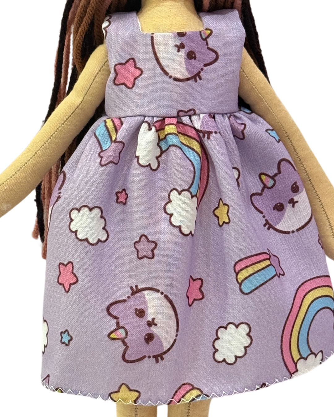 Adorable purple kitty doll - non-toxic handmade gift for toddlers