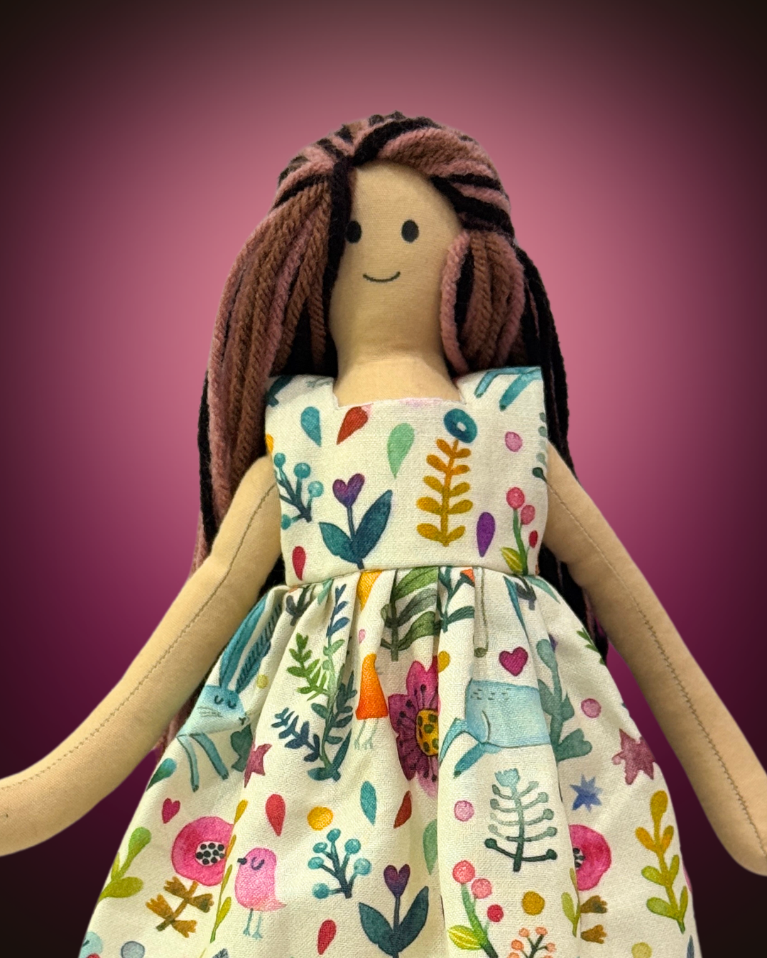 Traditional Indian creamy garden doll - organic cotton safe toy for toddlers
