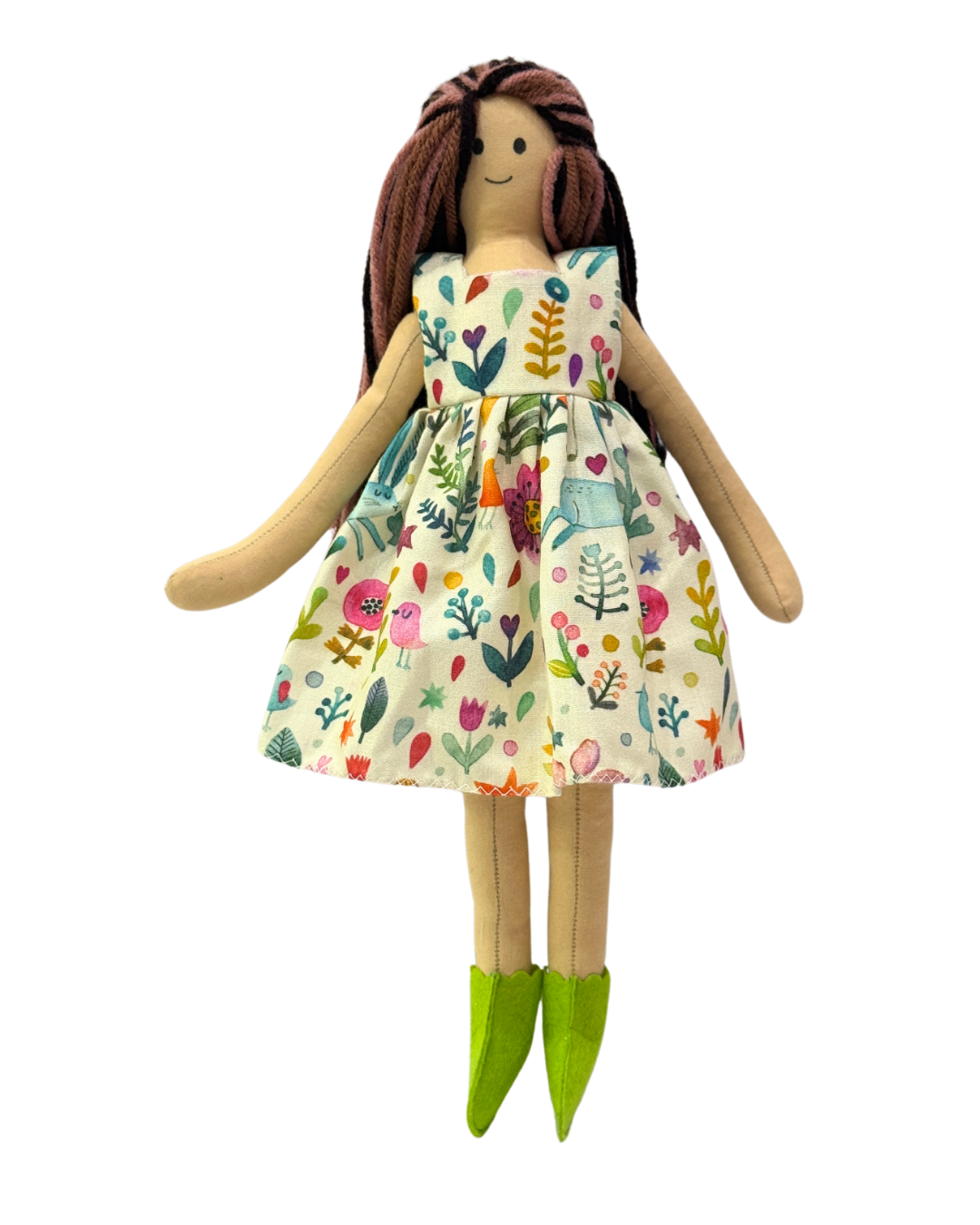 Traditional Indian creamy garden doll - organic cotton safe toy for toddlers