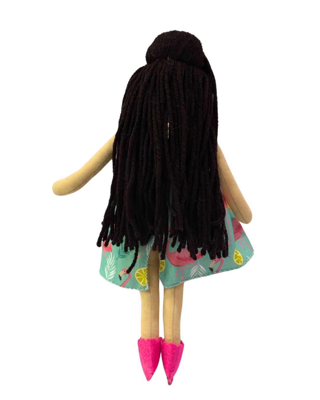 Pink flamingo dress doll - eco-friendly tangle-free hair toy