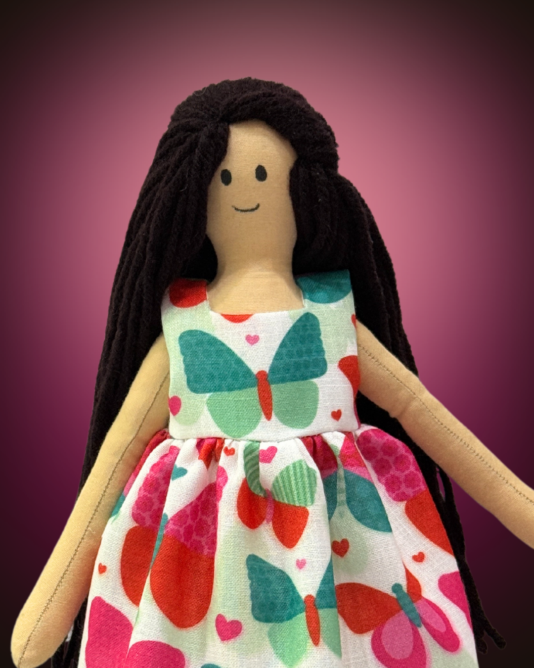 Green butterfly baby doll - plastic-free sustainable gift