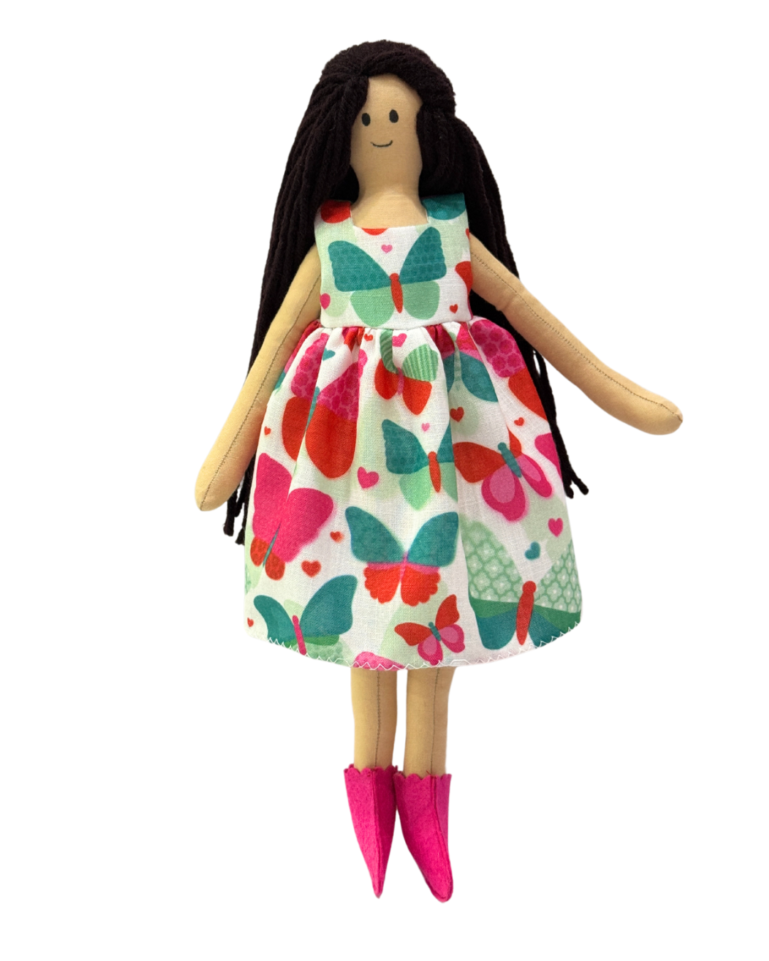 Green butterfly baby doll - plastic-free sustainable gift