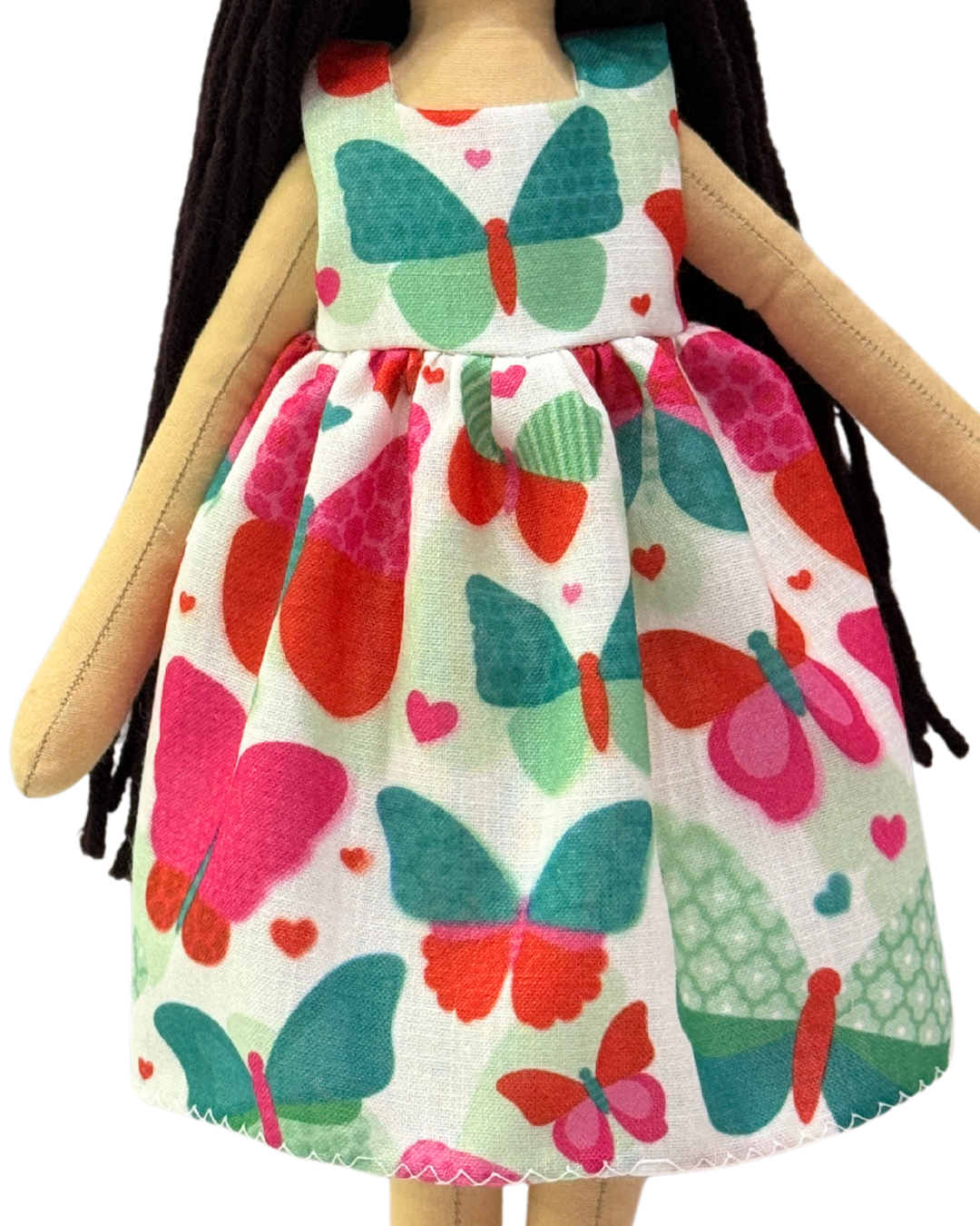 Green butterfly baby doll - plastic-free sustainable gift