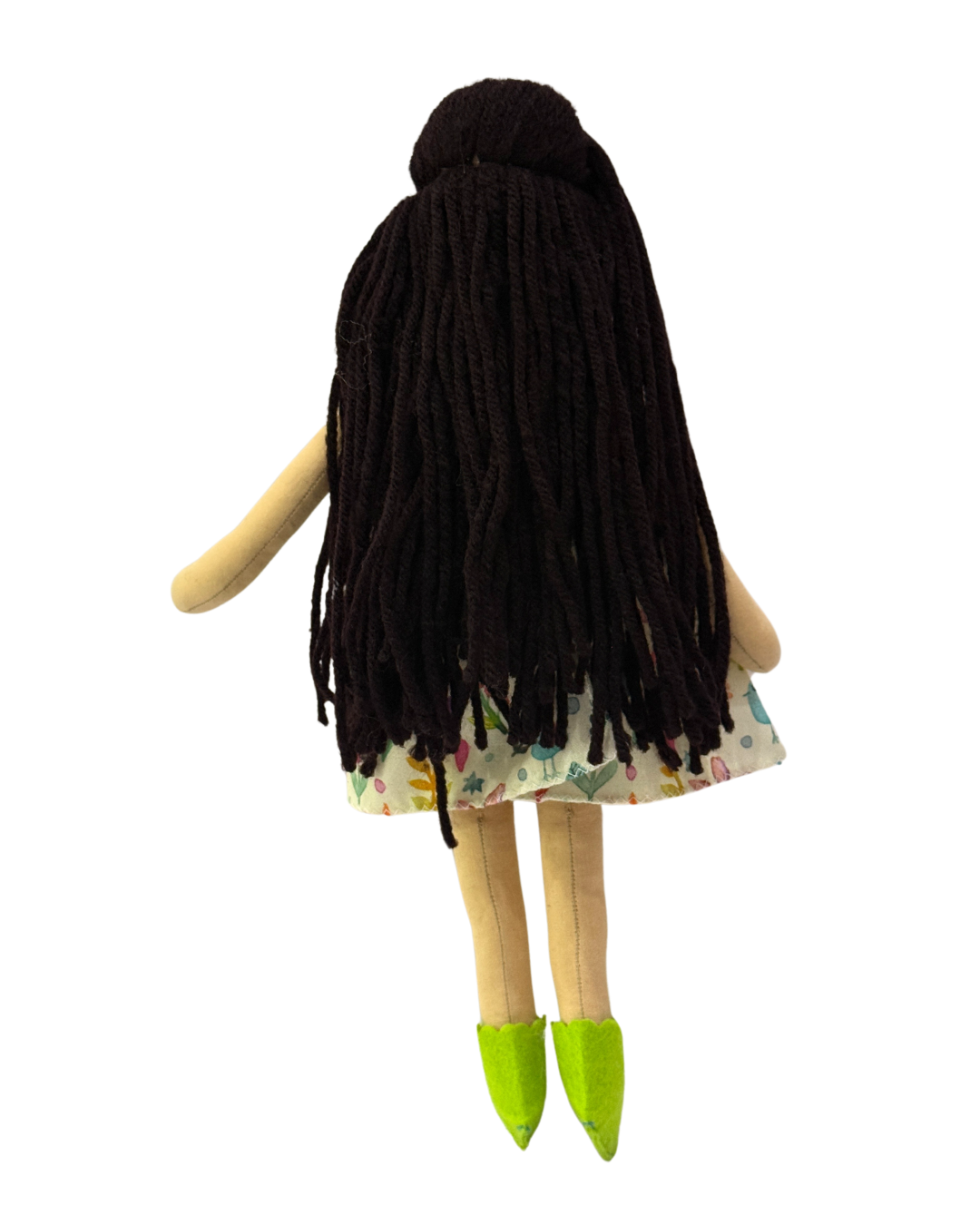 Creamy garden dress eco-doll - handmade sustainable baby toy