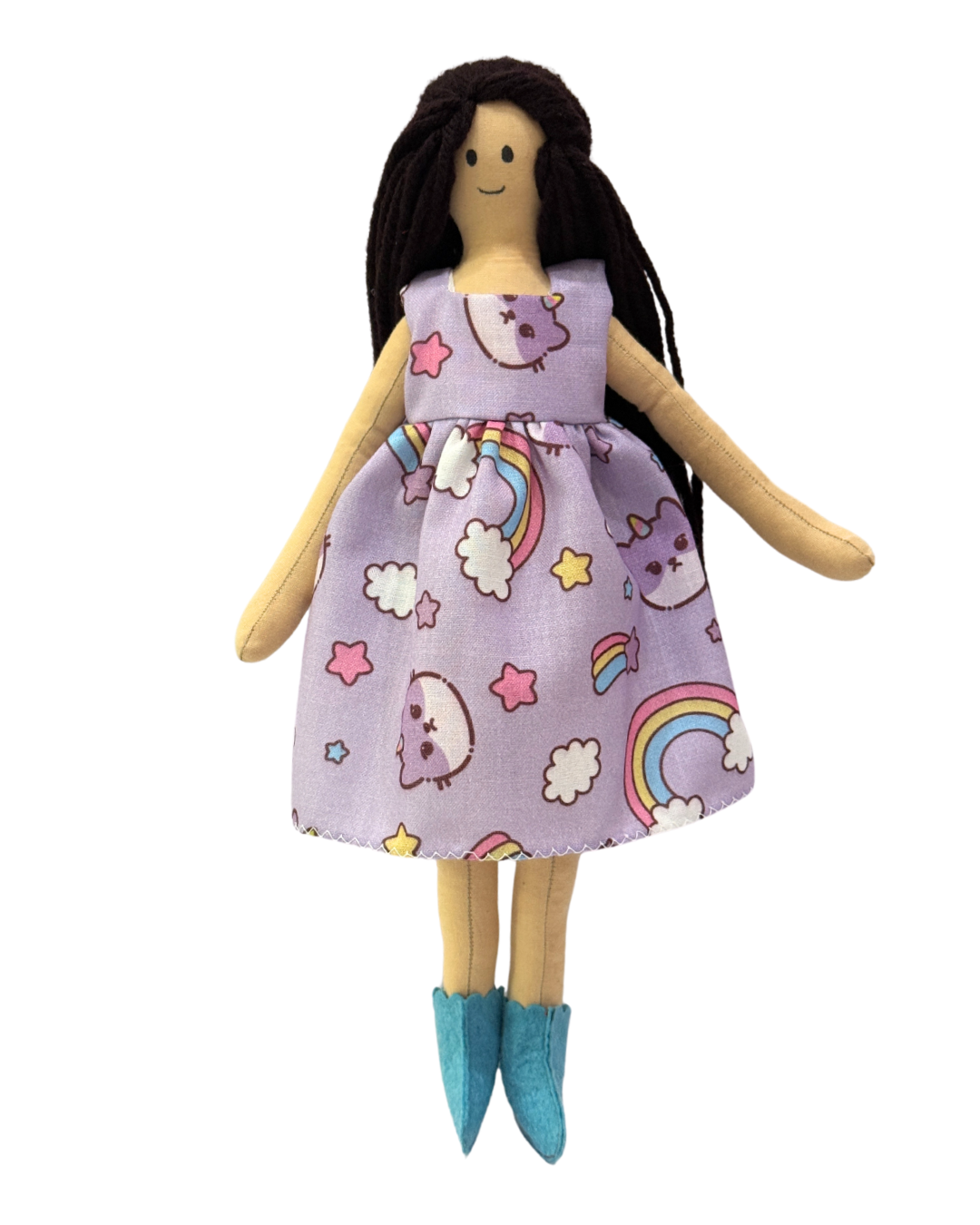 Purple kitty dress doll - non-toxic traditional Indian toy