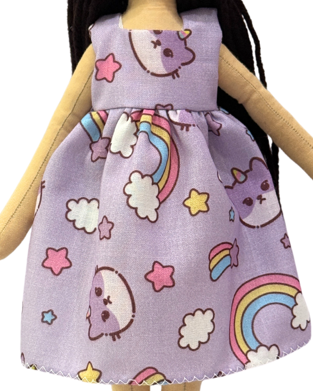 Purple kitty dress doll - non-toxic traditional Indian toy