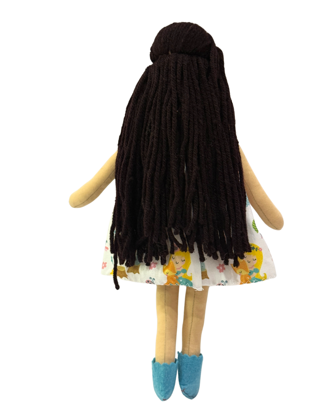 White fairy dress eco-doll - handmade sustainable toy for toddlers