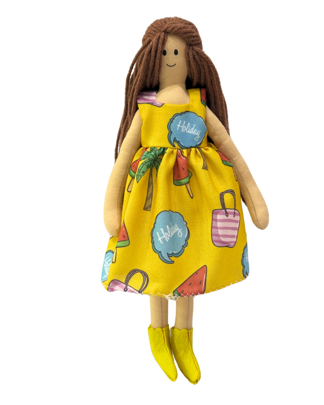 NINA HONEY BROWN in Yellow Holiday dress