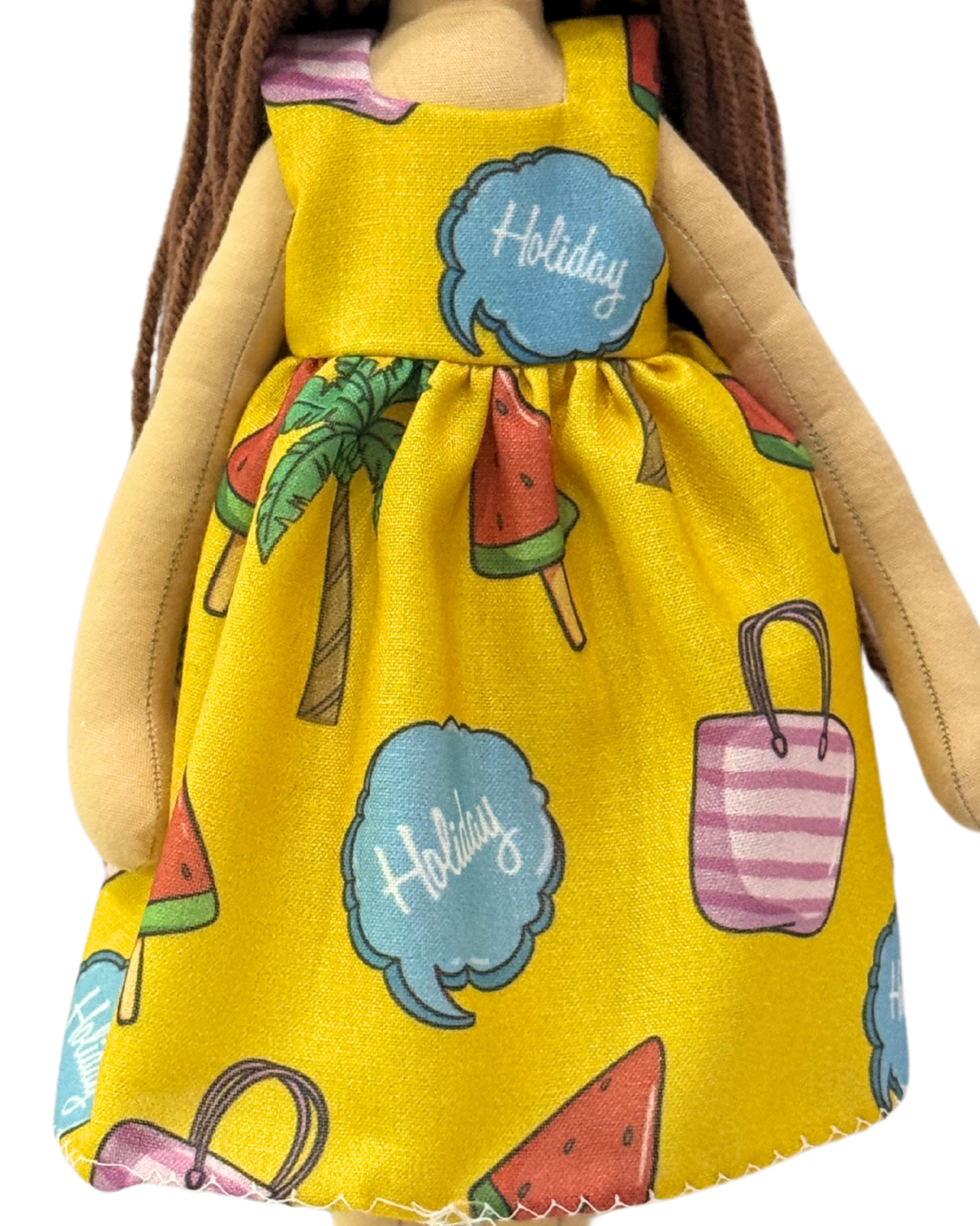 NINA HONEY BROWN in Yellow Holiday dress