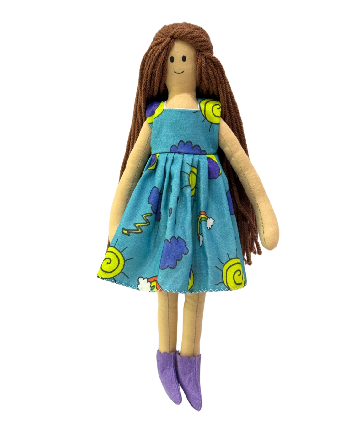 NINA HONEY BROWN in Blue Sun dress