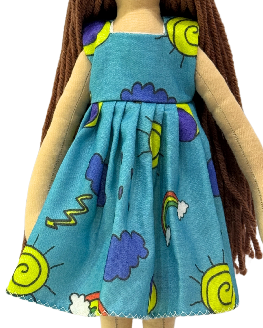 NINA HONEY BROWN in Blue Sun dress
