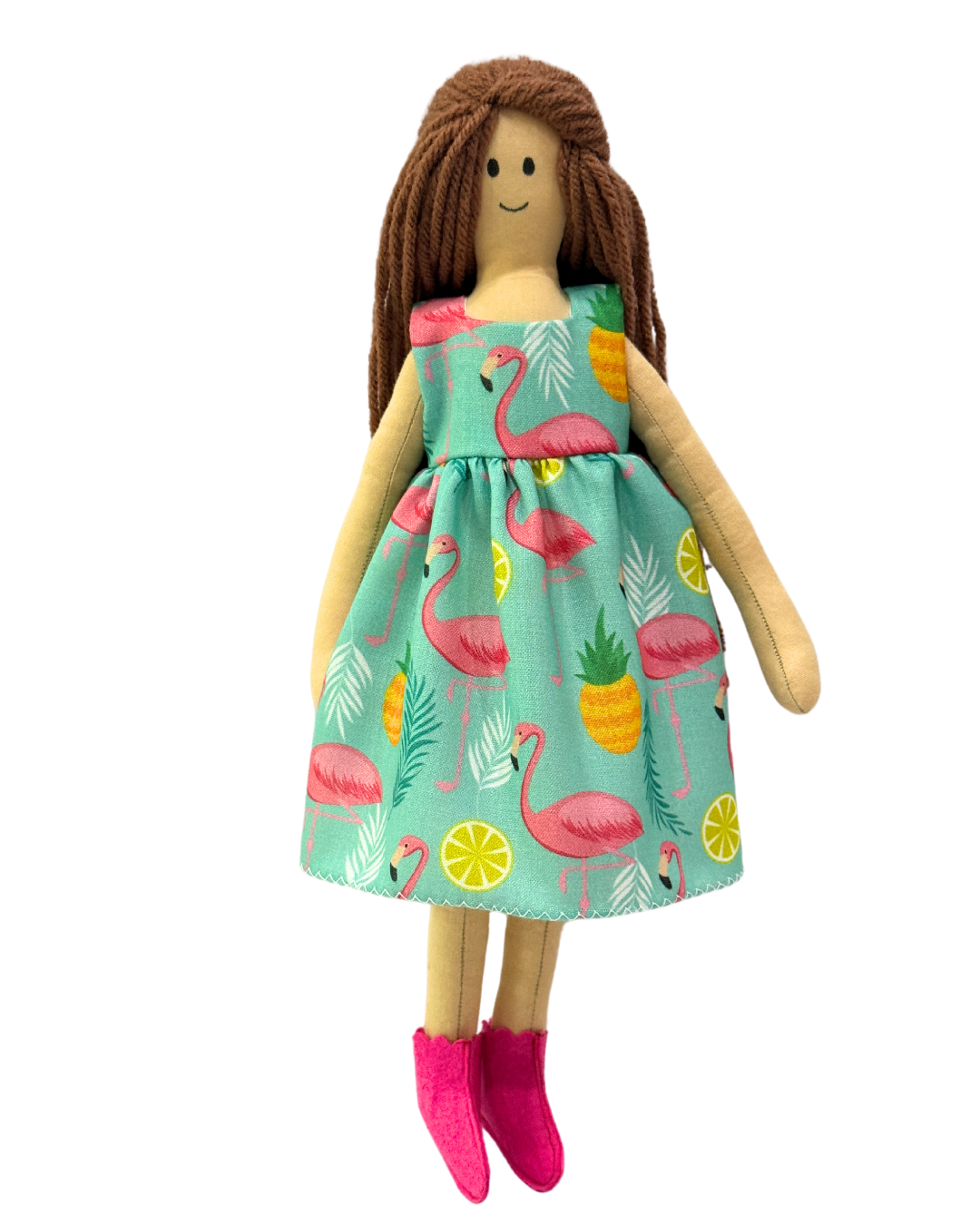 NINA HONEY BROWN in Flamingo dress