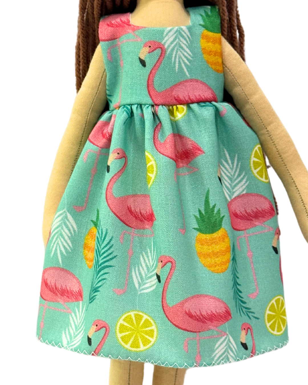 NINA HONEY BROWN in Flamingo dress