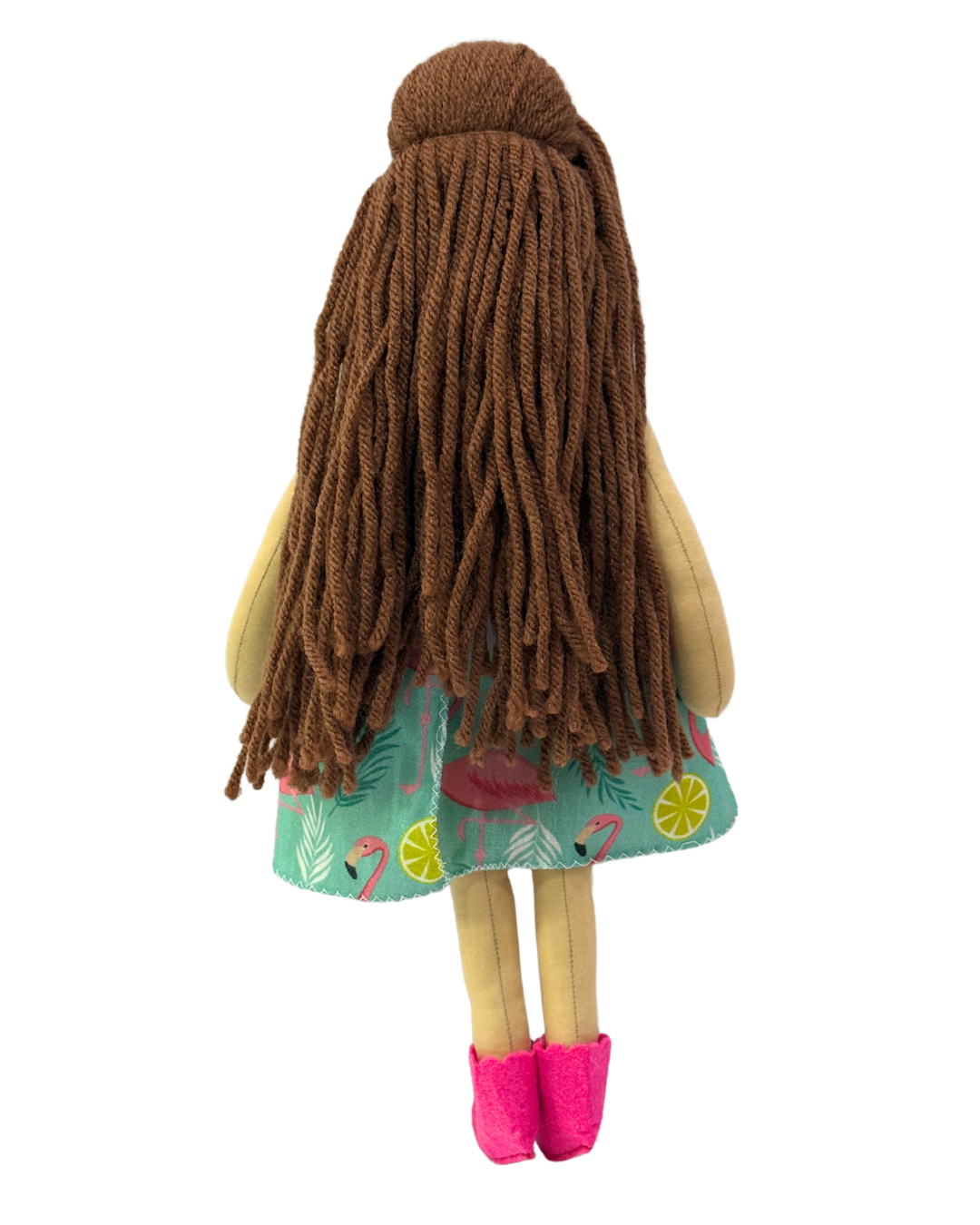 NINA HONEY BROWN in Flamingo dress