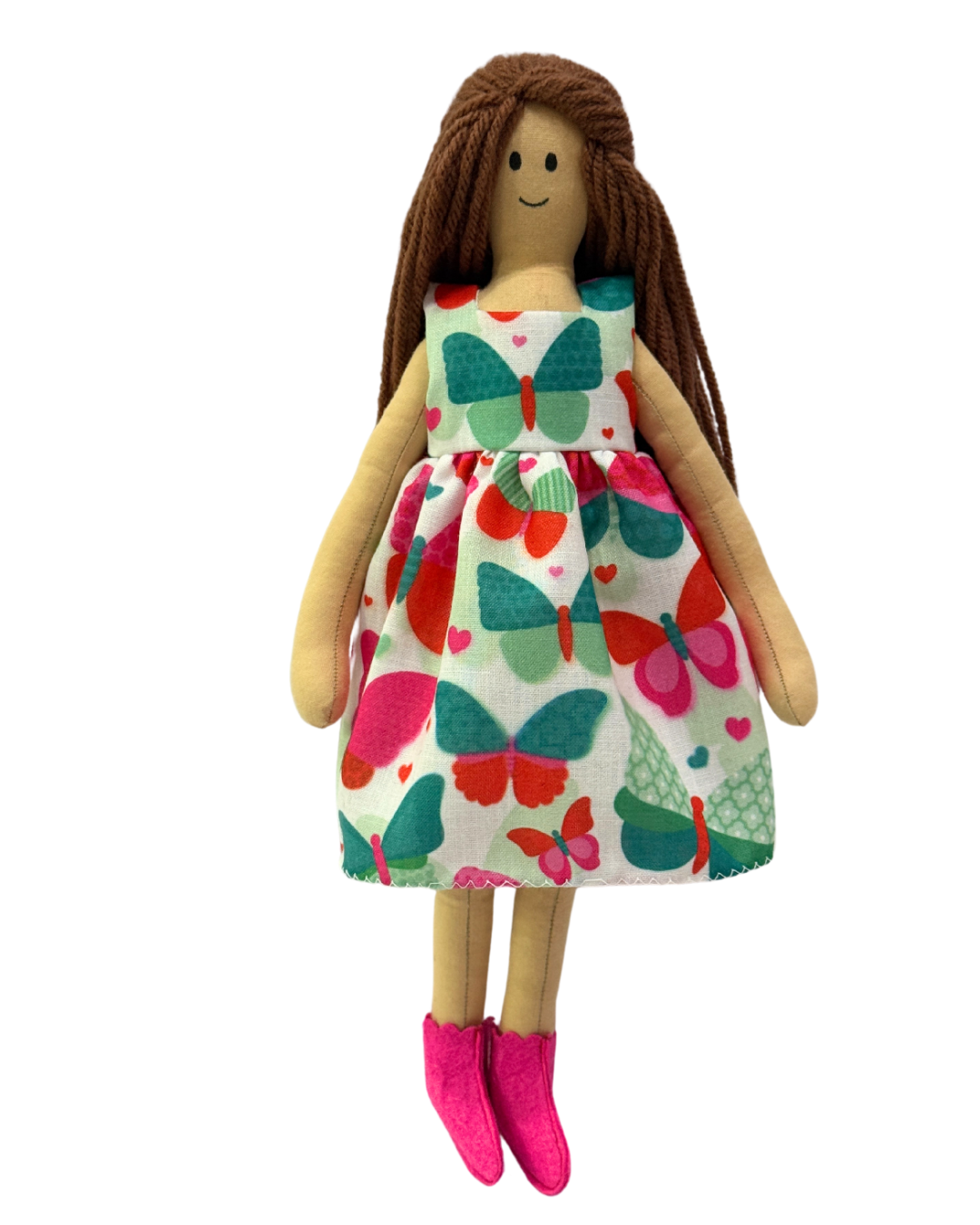 NINA HONEY BROWN in Green Butterfly dress