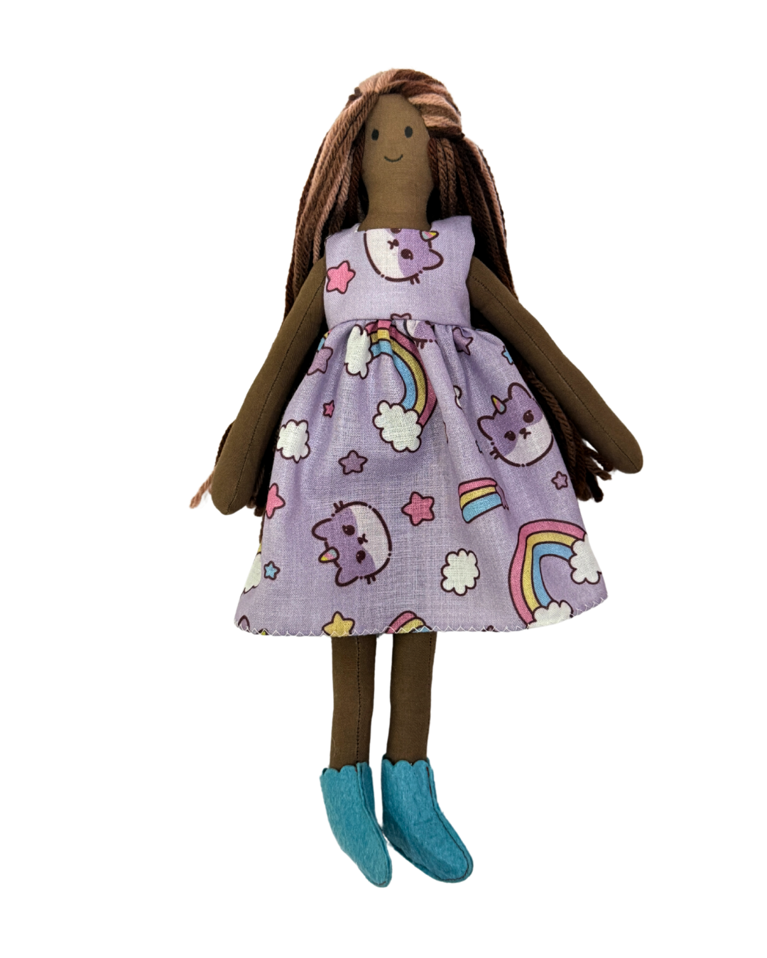 NINA ESPRESSO MIX in Purple Kitty dress