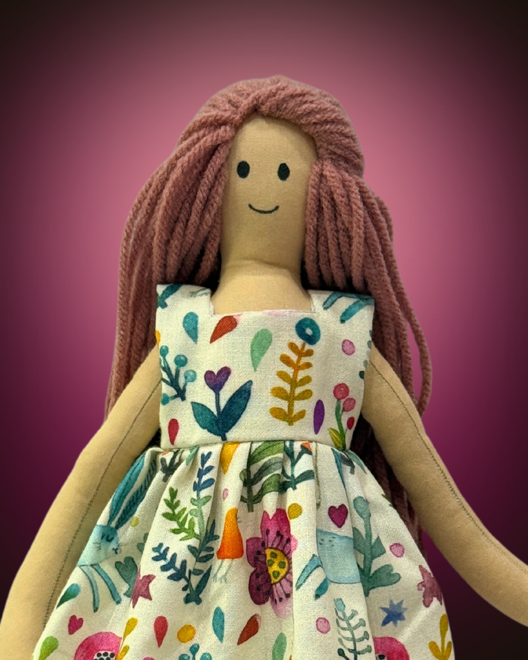 Creamy garden dress eco-doll - chemical-free soft toy