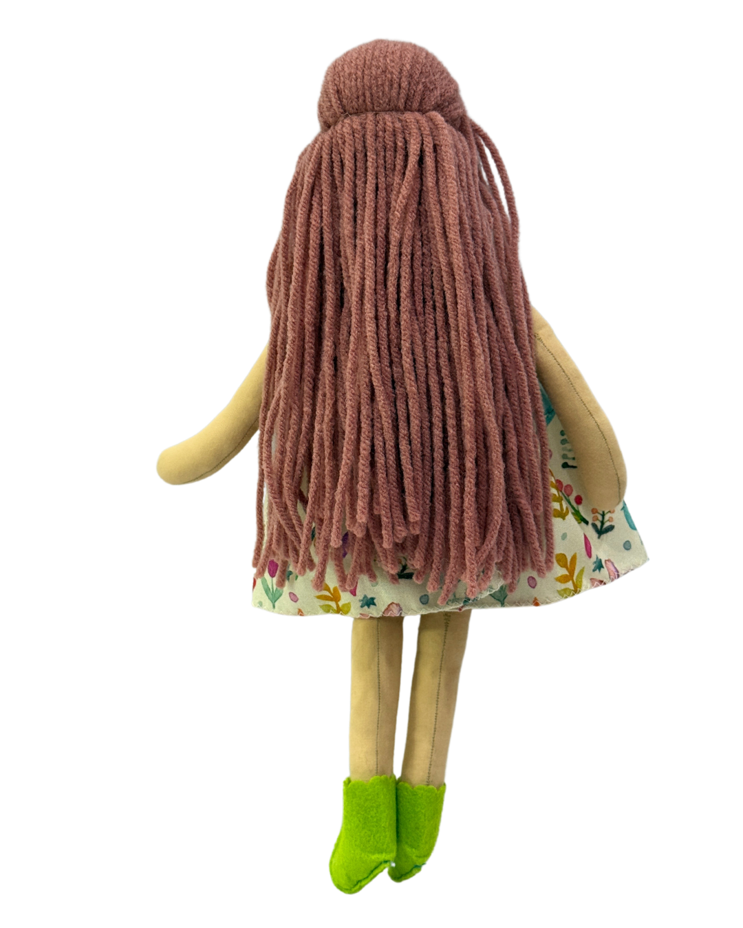 Traditional Indian creamy garden dress doll - plastic-free sustainable gift