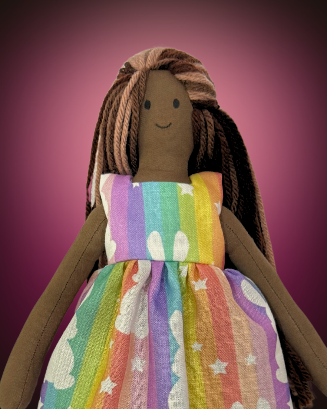 Rainbow bunny sustainable doll - chemical-free soft toy