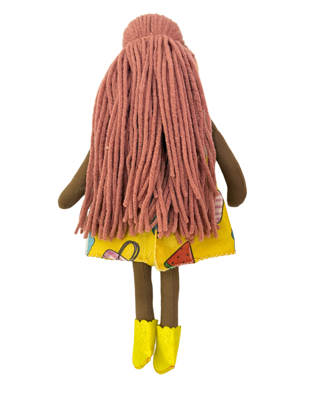 Handmade yellow holiday doll - chemical-free traditional Indian toy