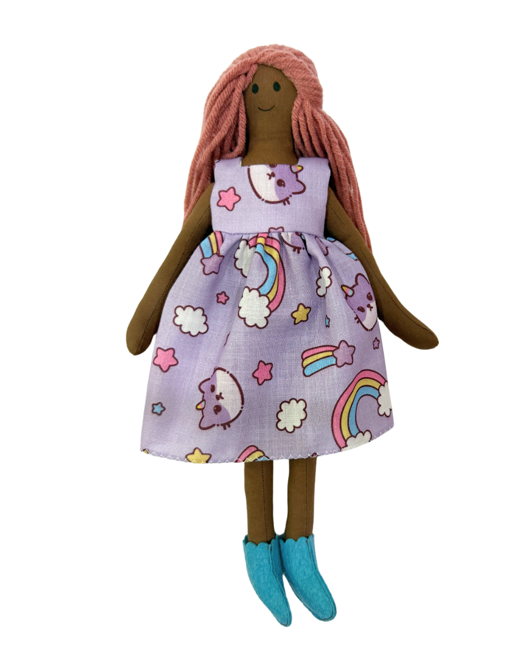 NINA ESPRESSO PINKISH BROWN in Purple Kitty dress