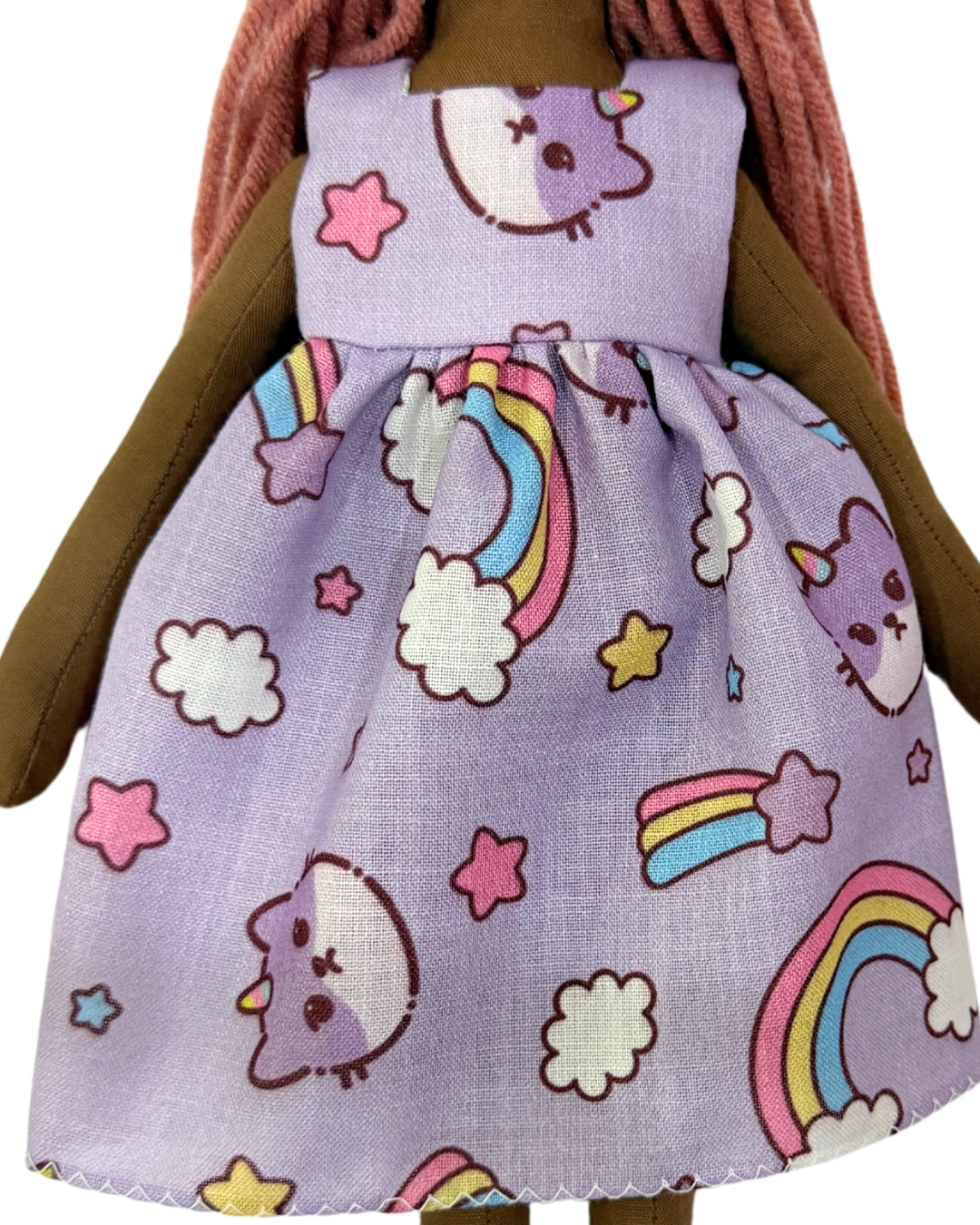 NINA ESPRESSO PINKISH BROWN in Purple Kitty dress