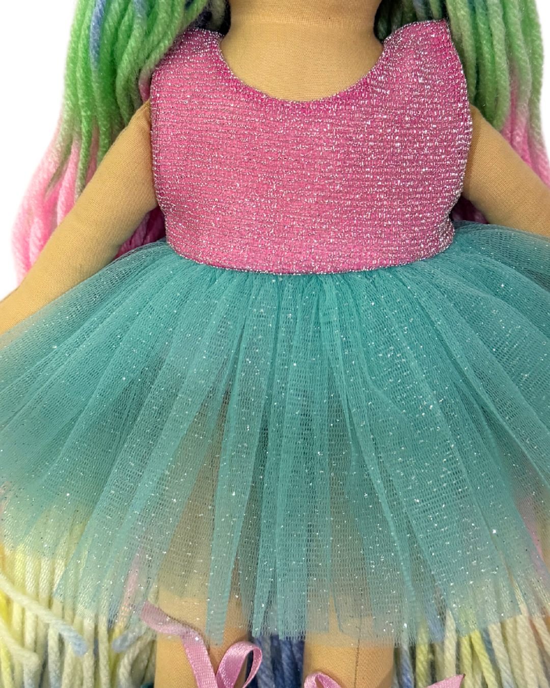 CUDDLY HONEY RAINBOW in Pink Blue dress