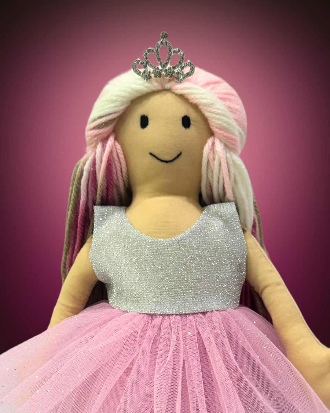 Silver Pink non-toxic doll - eco-friendly toy for pretend play