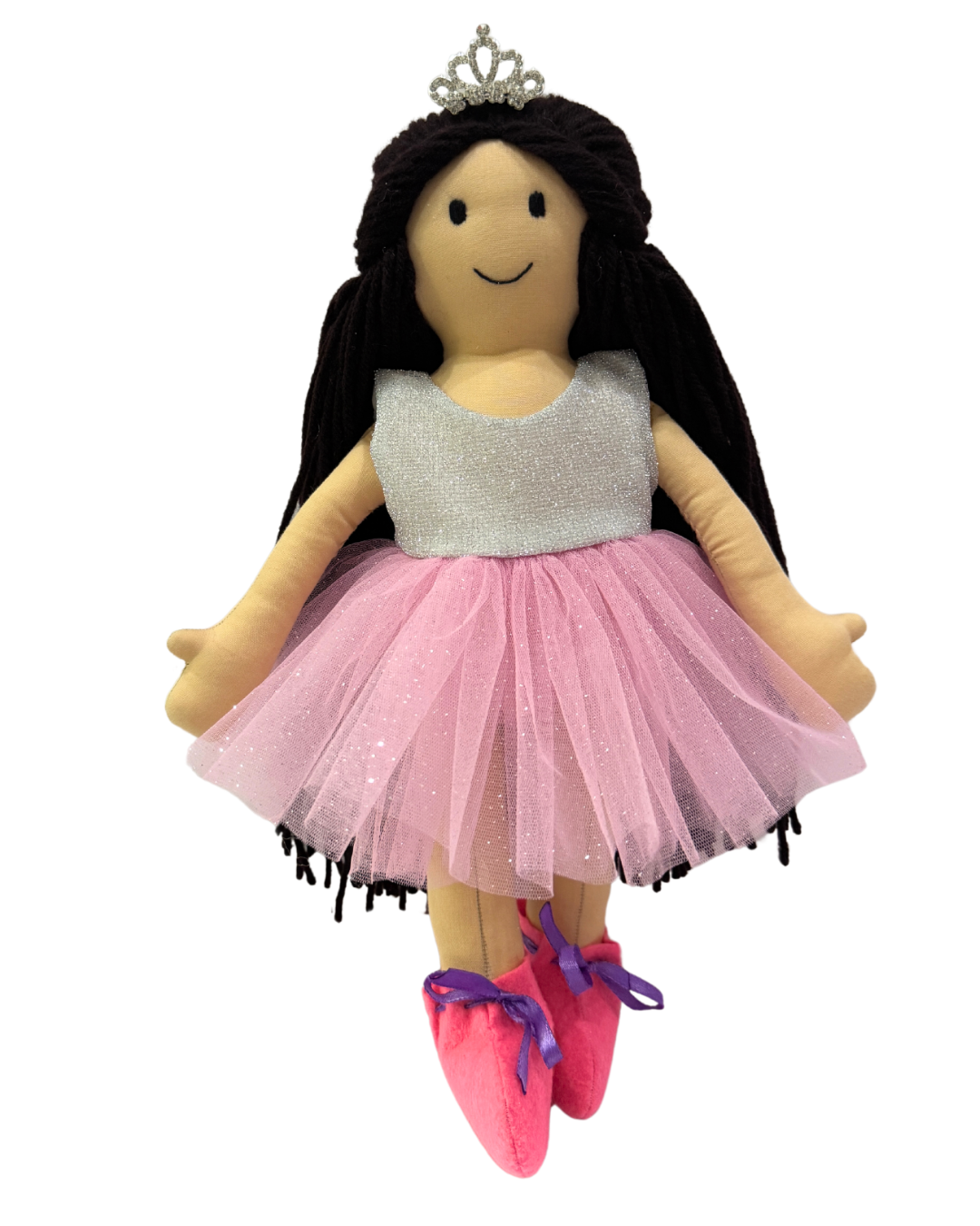 CUDDLY HONEY DARK BROWN in Silver Pink dress