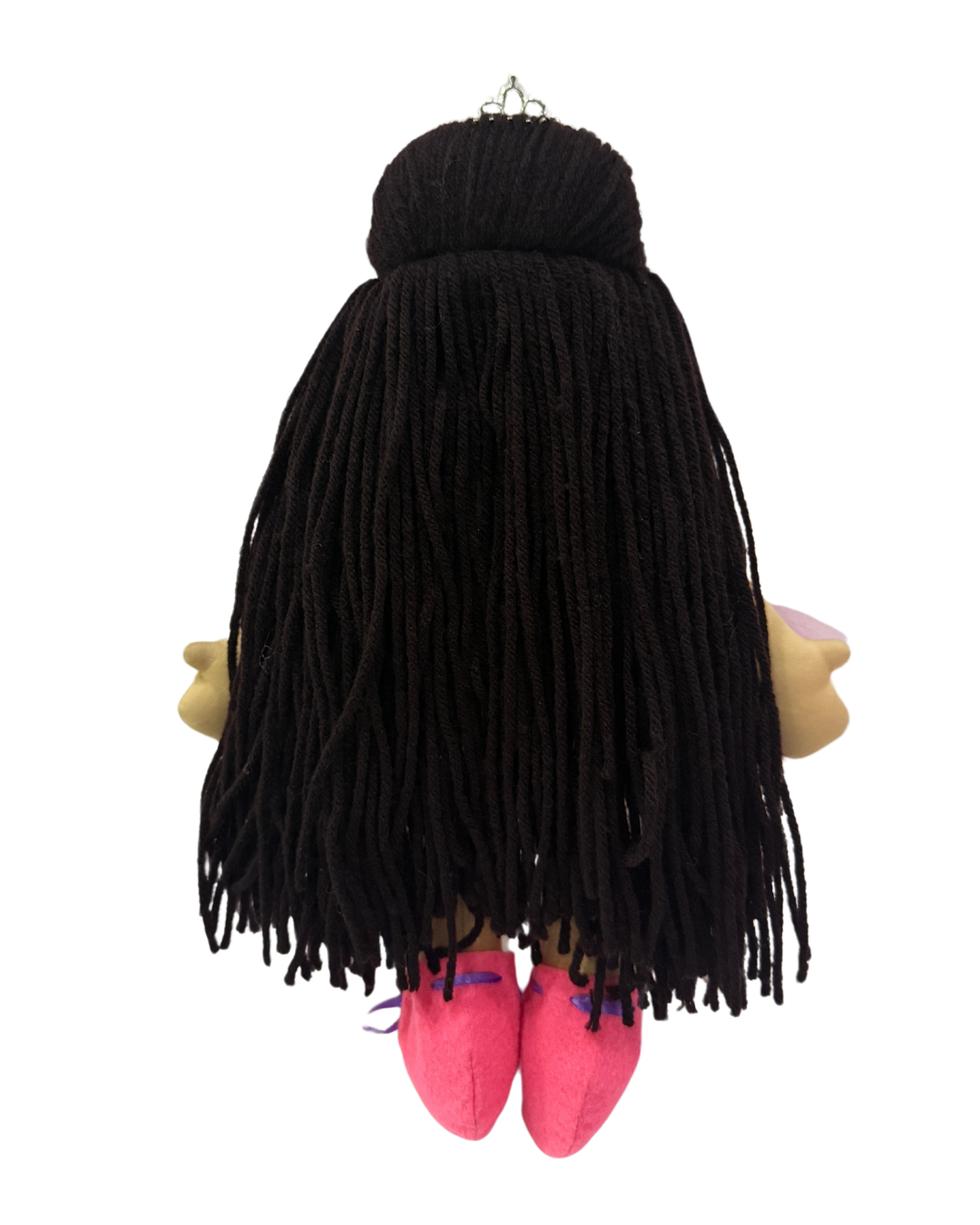 CUDDLY HONEY DARK BROWN in Silver Pink dress